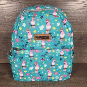 NWT Lily Bloom Teal Backpack with Pink Parrot Print
